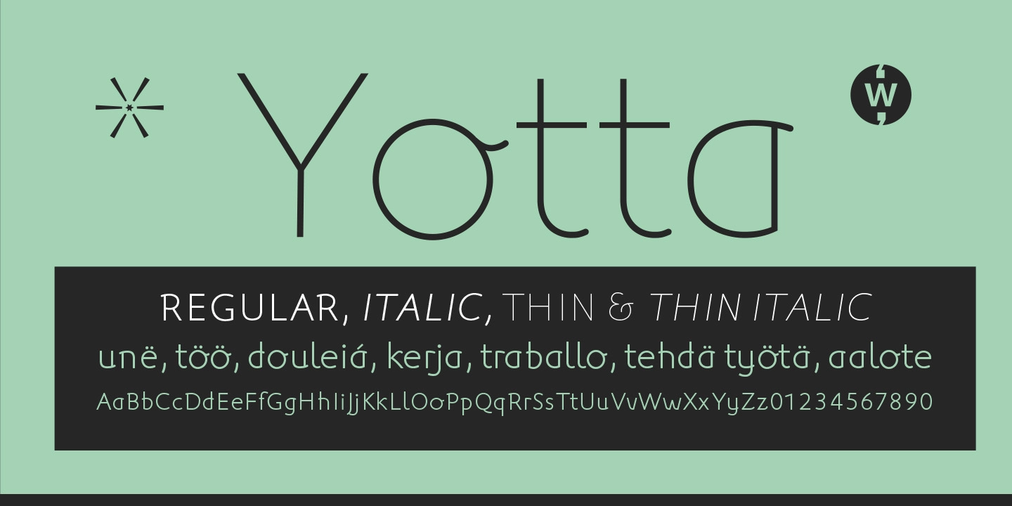 Yotta Font preview