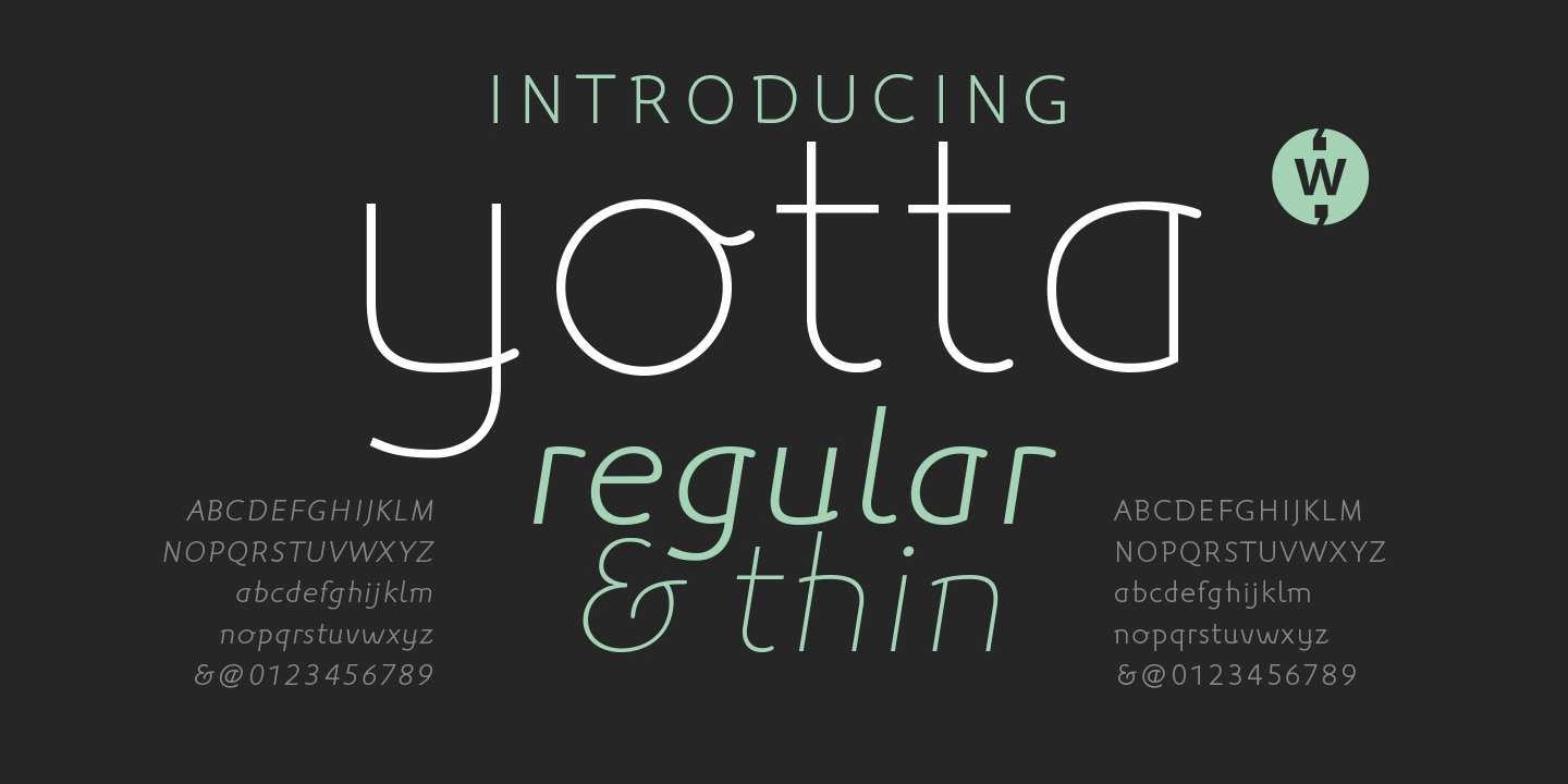 Yotta Thin Italic Font preview
