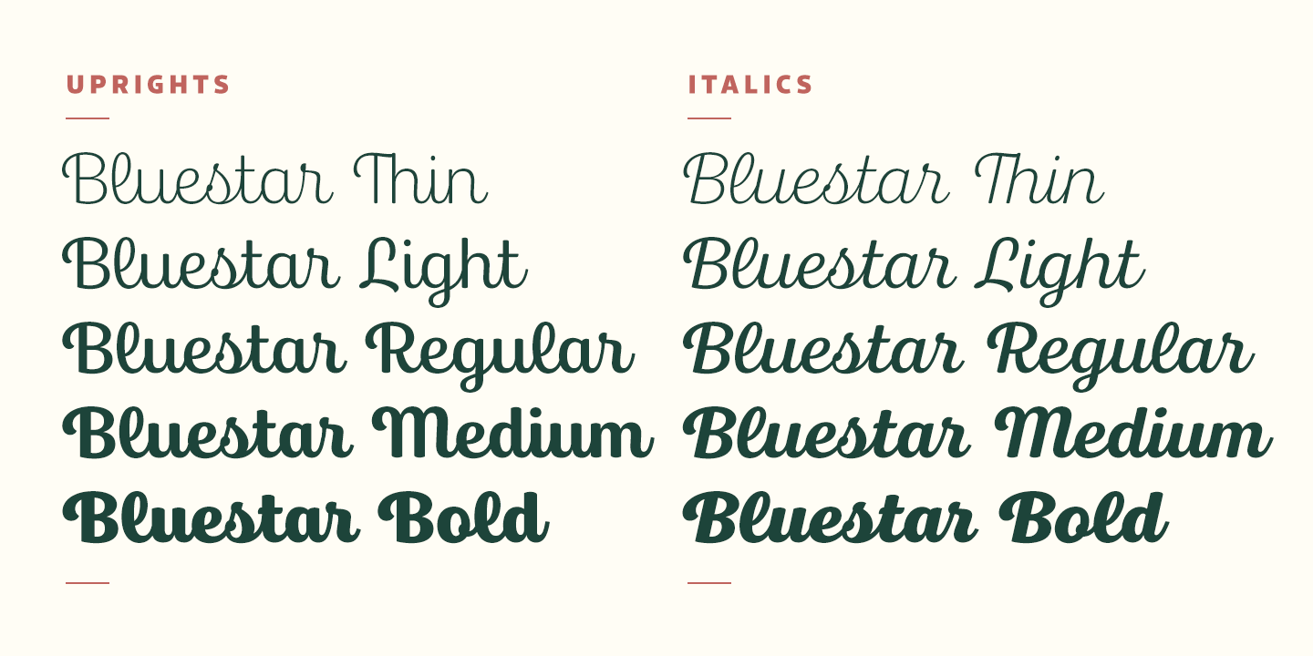 Bluestar Thin Font preview
