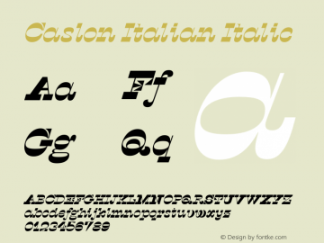 Caslon Italian Regular Font preview