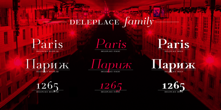 Deleplace Italic Font preview