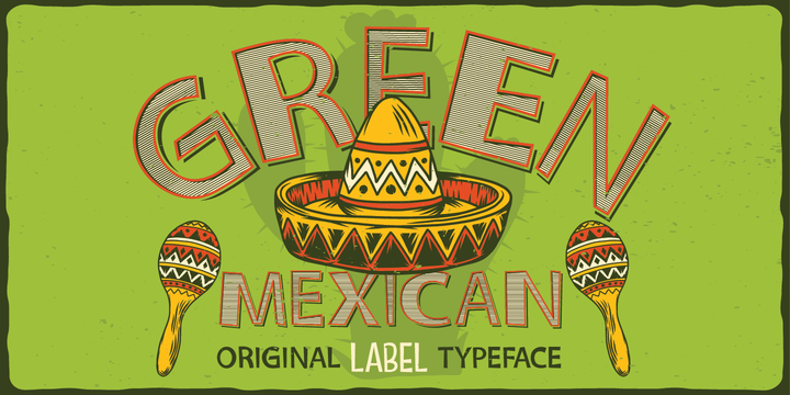 Green Mexican Contour Font preview