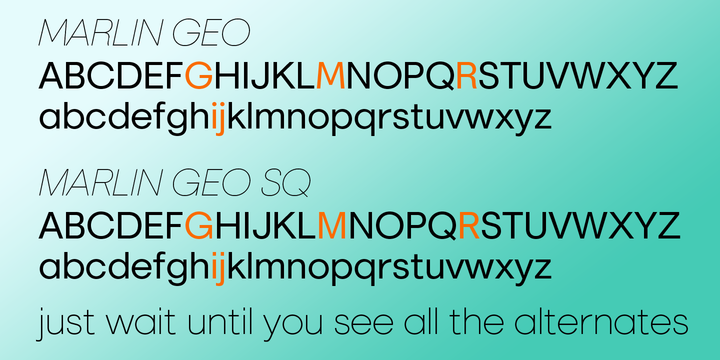 Marlin Geo SQ Slant Regular Font preview
