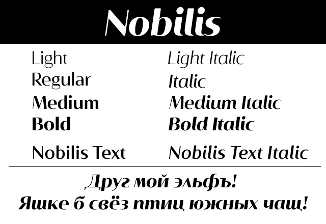 Nobilis Light Font preview