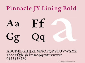 Pinnacle JY Font preview
