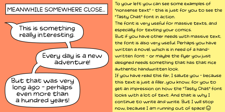 Tasty Chat Doodles Font preview