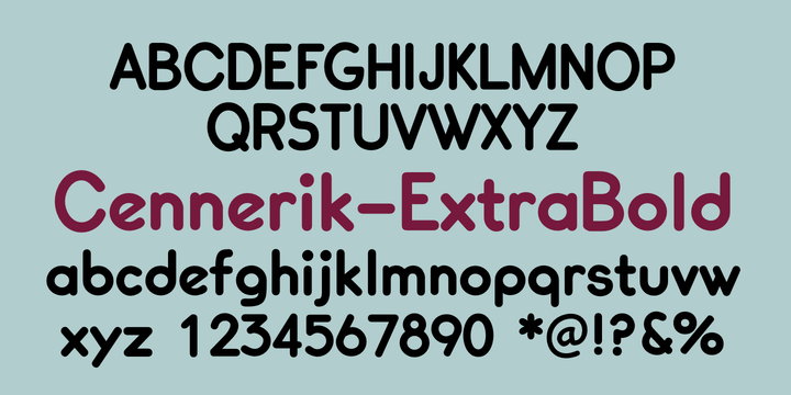 Cennerik Extra Bold Font preview