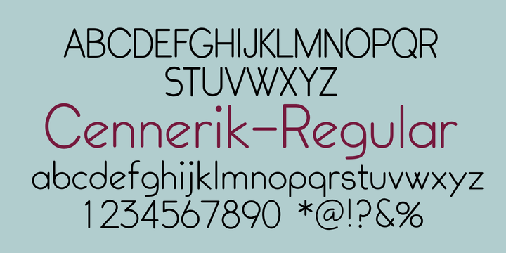 Cennerik Regular Font preview
