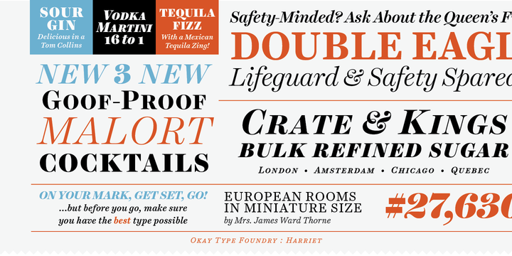 Harriet Display Text Italic Font preview