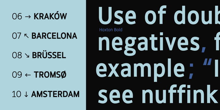 Hoxton North Italic Font preview
