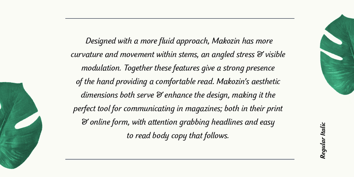 Makozin Bold Italic Font preview