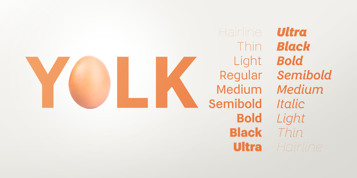 Yolk Hairline Font preview