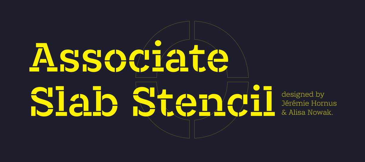 Associate Slab Stencil Font preview