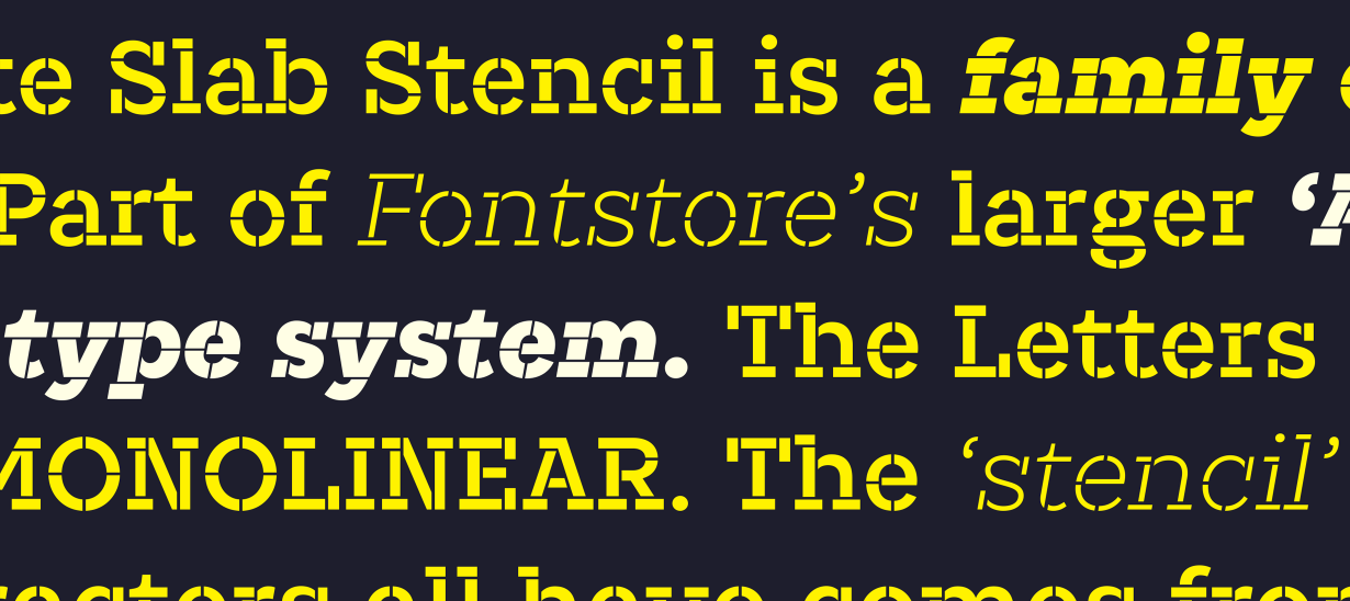 Associate Slab Stencil Medium Italic Font preview