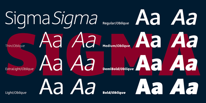 Sigma Regular Font preview