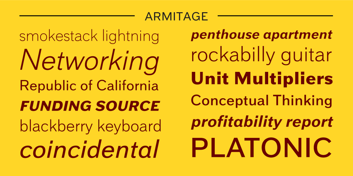 Armitage Light Italic Font preview