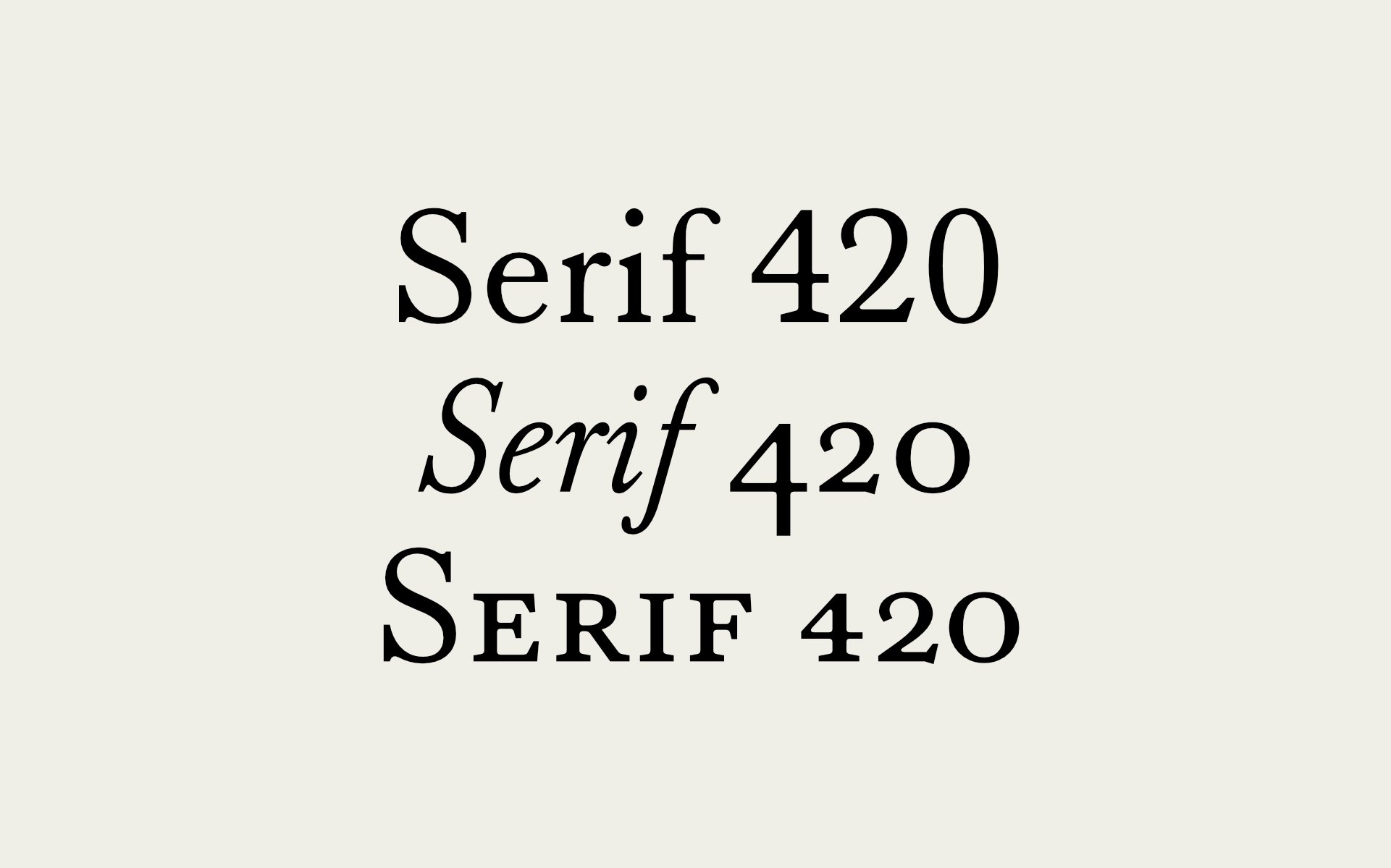 Serif 420 Font preview
