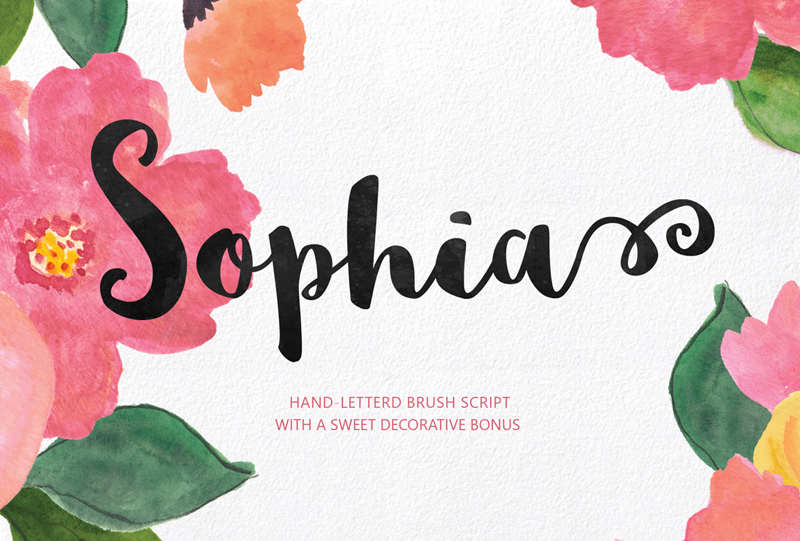 Sophia script Font preview