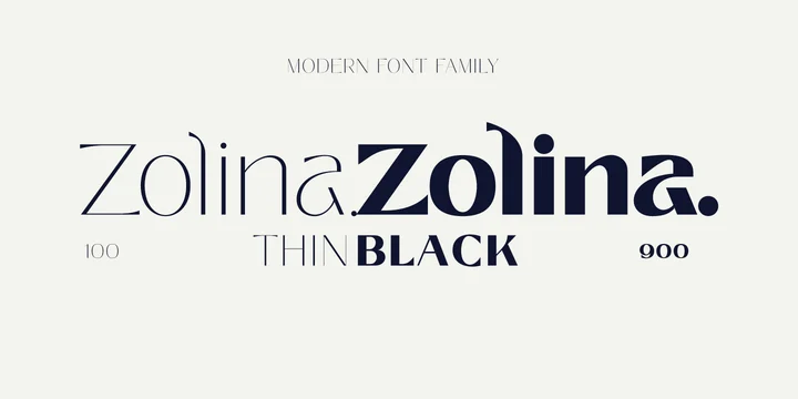 Zolina Extra Light Font preview