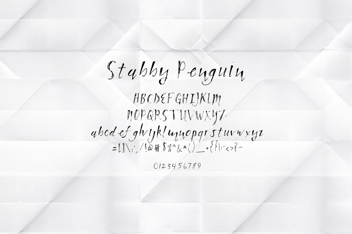 Stabby Penguin White Font preview