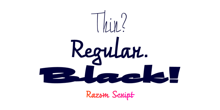 Razom Script Thin Font preview
