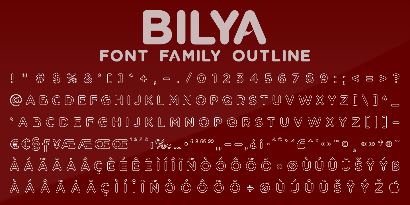 Bilya Layered Outline Font Xfonts Pro