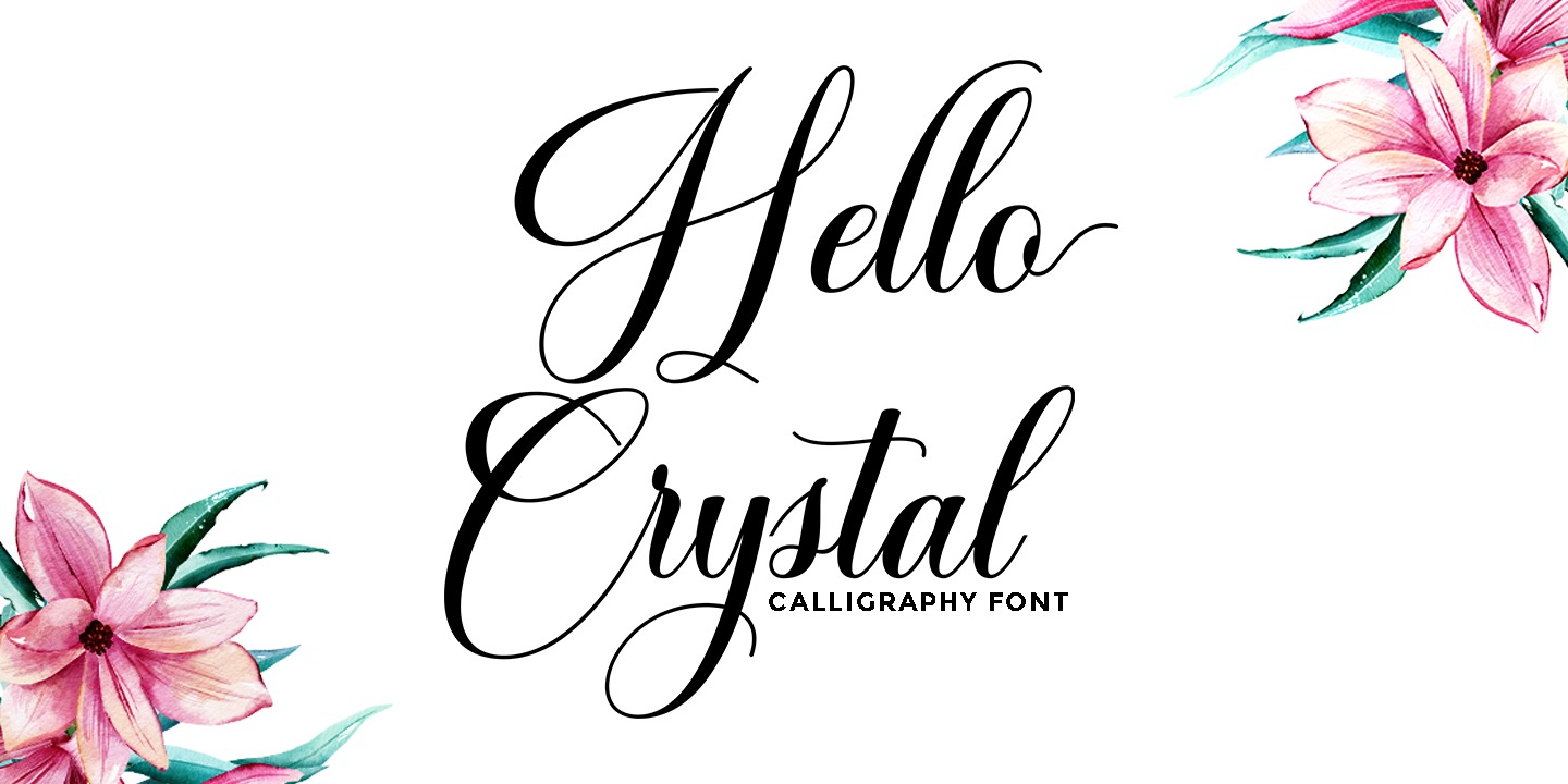 Hello Crystal Script Regular Font | xFonts.pro