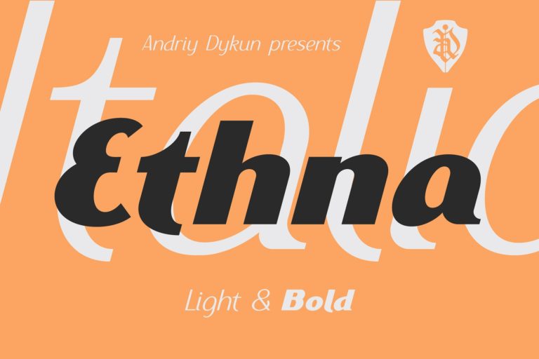 Ethna Thin Italic Font preview