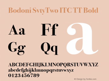 Bodoni SvtyTwo TT Bold Italic Font preview