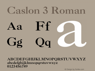 Caslon 3 Roman Font preview