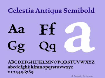 Celestia Antiqua Semibold Font preview