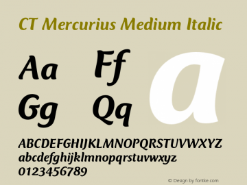 CT Mercurius Black Italic Font preview