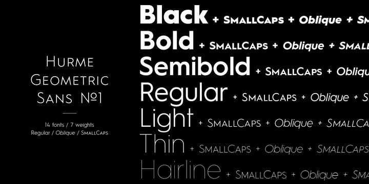 Hurme Geometric Sans No.1 Black Obl Font preview