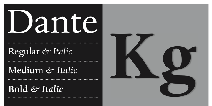 Dante Italic Font preview
