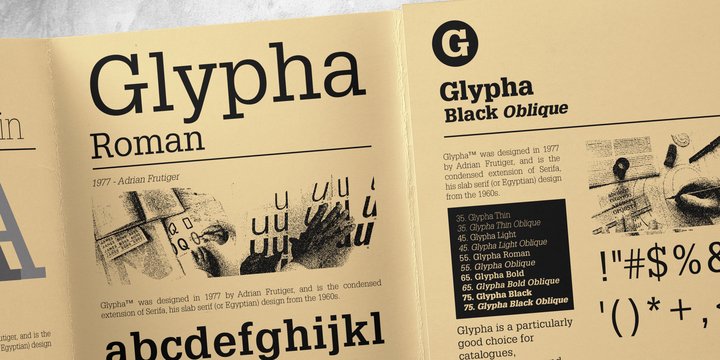 Glypha Oblique Font preview