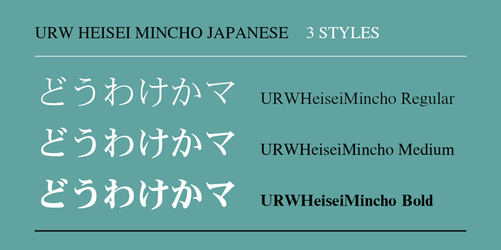 Heisei Mincho W3 Font preview