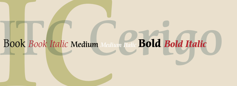 ITC Cerigo Medium Italic Font preview
