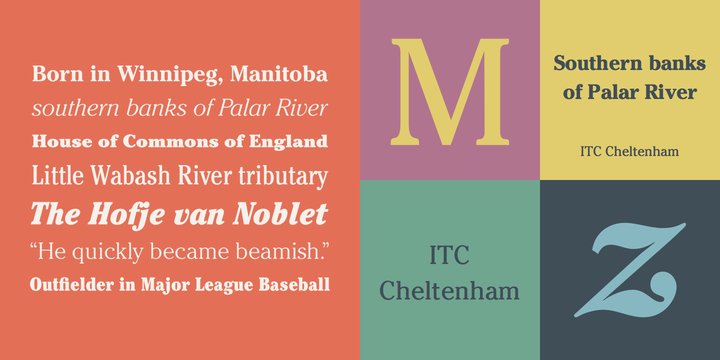 ITC Cheltenham Bold Cond Italic Font preview