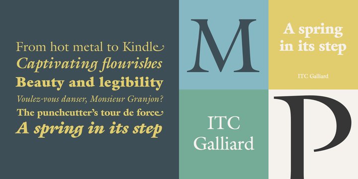 ITC Galliard Black Italic Font preview