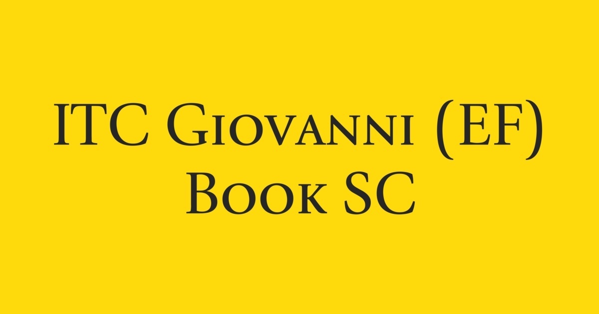 ITC Giovanni Book Font preview