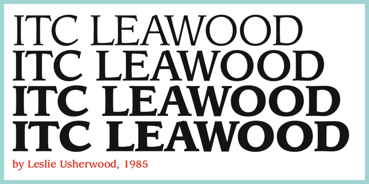 ITC Leawood Black Italic Font preview