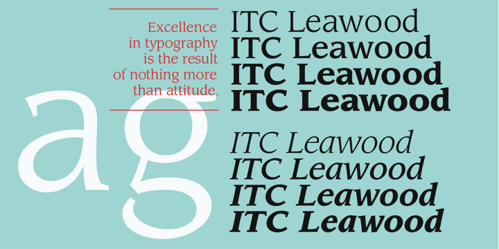 ITC Leawood Medium Italic Font preview
