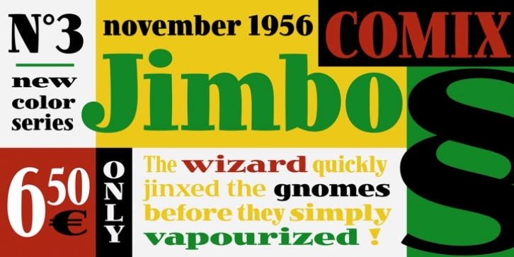 Jimbo Black Condensed Font preview