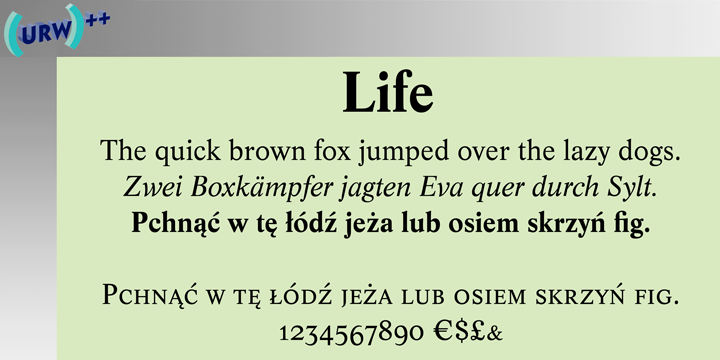 Life Font preview
