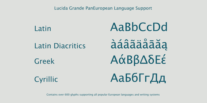 Lucida Grande Regular Font preview