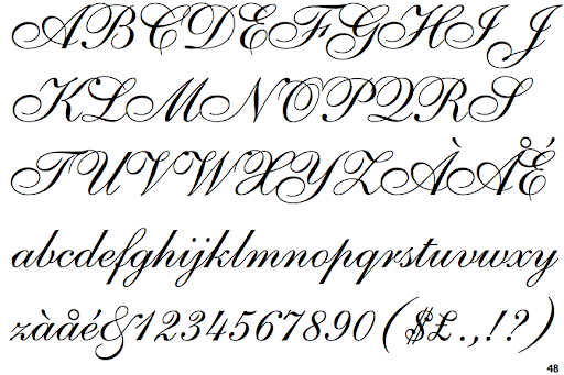 Shelley Font preview