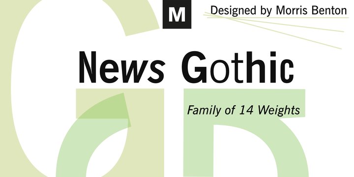 News Gothic Font preview