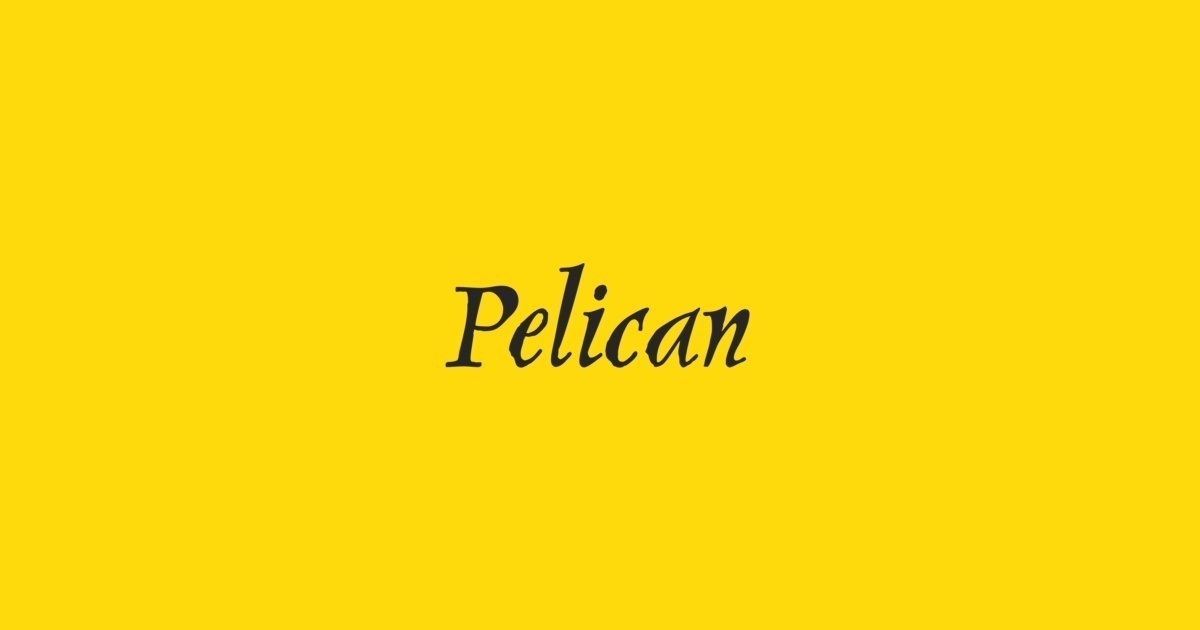 Pelican Font preview