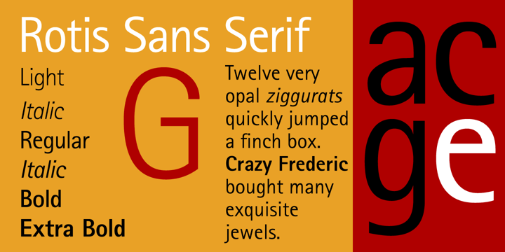 Rotis Sans Serif Font preview