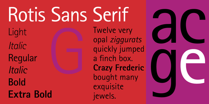 Rotis Sans Serif Std Font preview